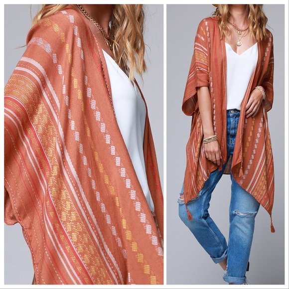 *HOLD*(ON BACK ORDER) Spice Boho Shawl Kimono - Picture 2 of 6
